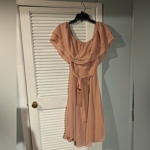 Nude/Peach Off The Shoulder Dress